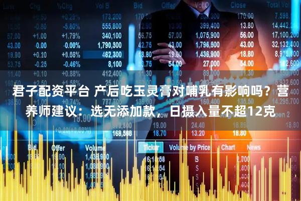 君子配资平台 产后吃玉灵膏对哺乳有影响吗？营养师建议：选无添加款，日摄入量不超12克